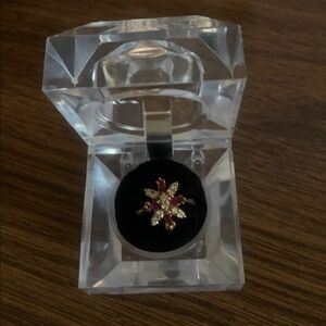 14k vintage Elegant Gold and Red ruby Gemstone Ring 317